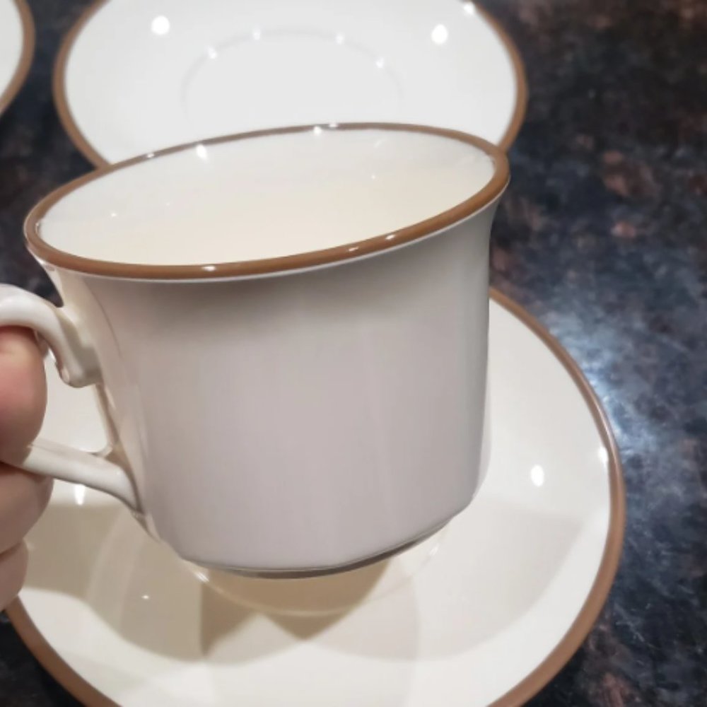 [Awaken Senses] Brown Sugar Rim Mug with Saucer Set/Coffee Cups/ Tea cup/ Gift